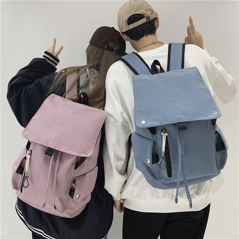 Schoolbag American schoolbag Female college student Pure high school student Campus flip nylon travel Waterproof backpack Boys backpack