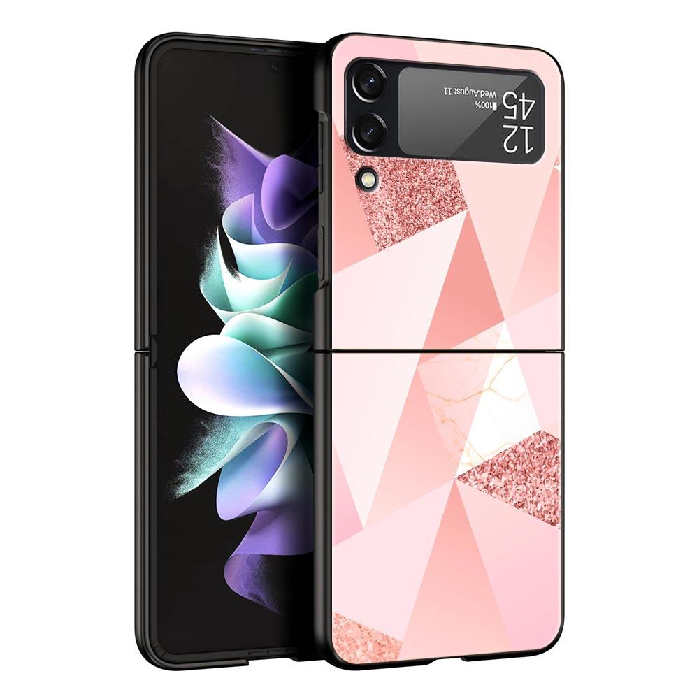 Роскошный подарочный чехол для телефона Samsung Galaxy Z Flip 4 Fold Black Hard Shell для Samsung Z Flip 3 5G Cover Couqe Cute Marble Fashion