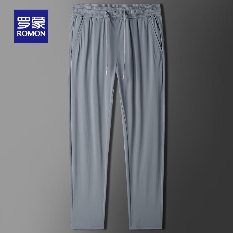 Romon Men's Ice Silk Drawstring Casual Pants