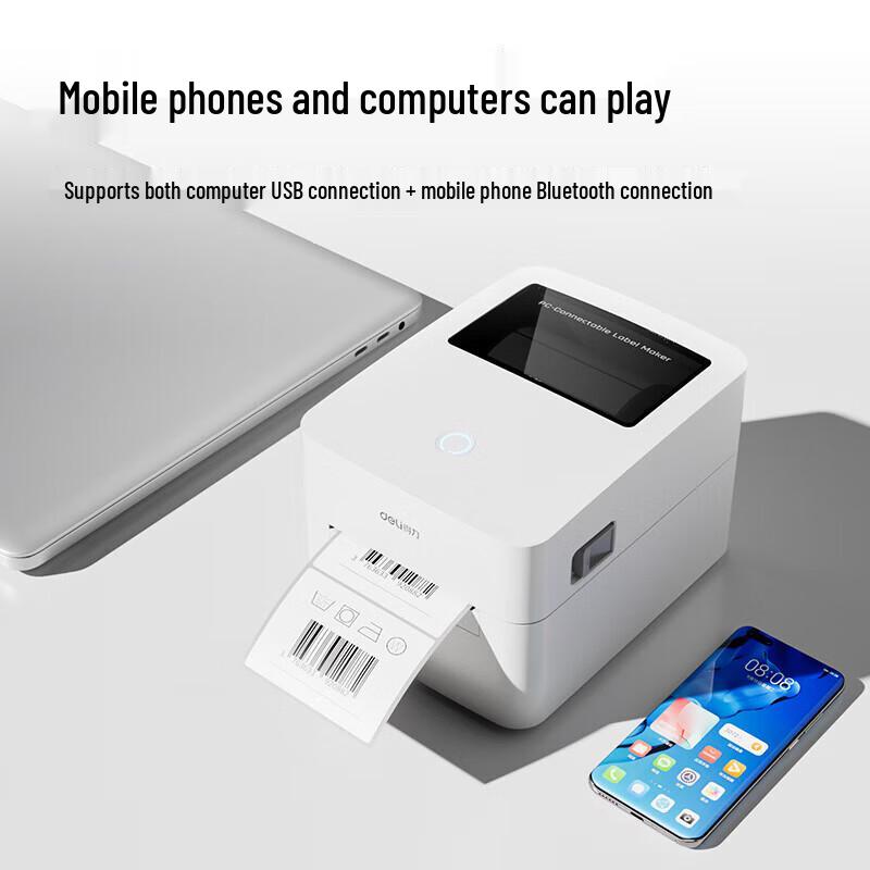 Deli Bluetooth Термопринтер этикеток GE350W, штекер CN (адаптер в комплекте)