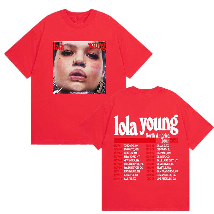 Lola Young North America Tour 2025 New Album T-Shirts Unisex Women's Casual O-Neck T Shirts Y2K Fashion High Quality Cotton T Shirt