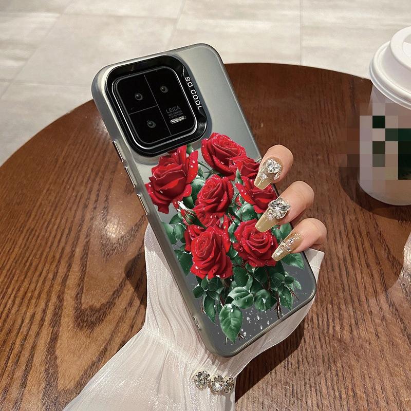 Чехол Rose Flower для iPhone 16 Pro Max Samsung A55 A35 S24 FE Xiaomi Redmi Note 13 Pro 14C Huawei Honor 200 противоударный бампер для телефона с защитой от царапин