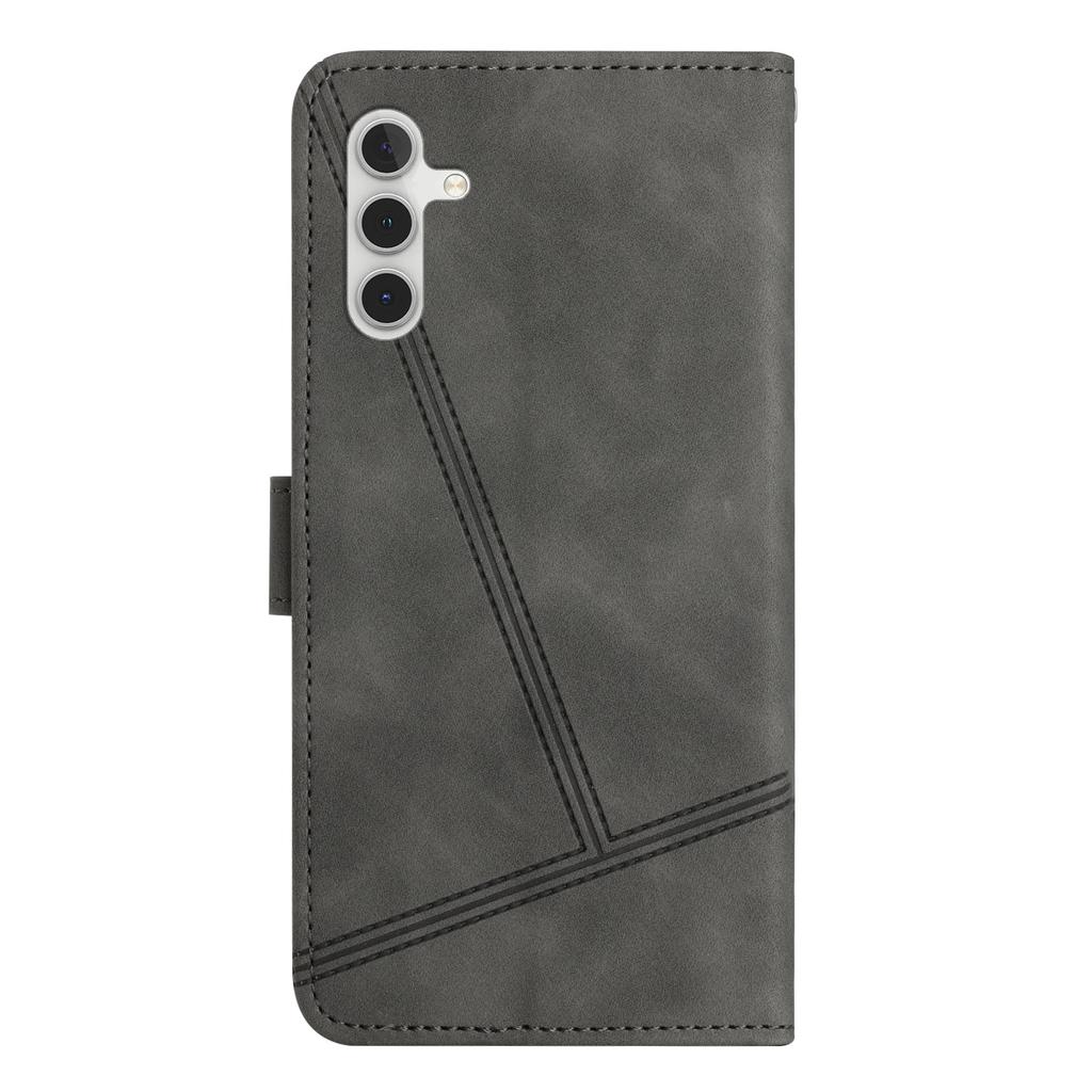 For Samsung Galaxy A26 5G Case Flip Leather Retro Phone Cover Lines Imprinted