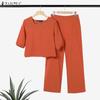 Женская блузка и брюки, повседневный комплект из двух предметов, брючный костюм