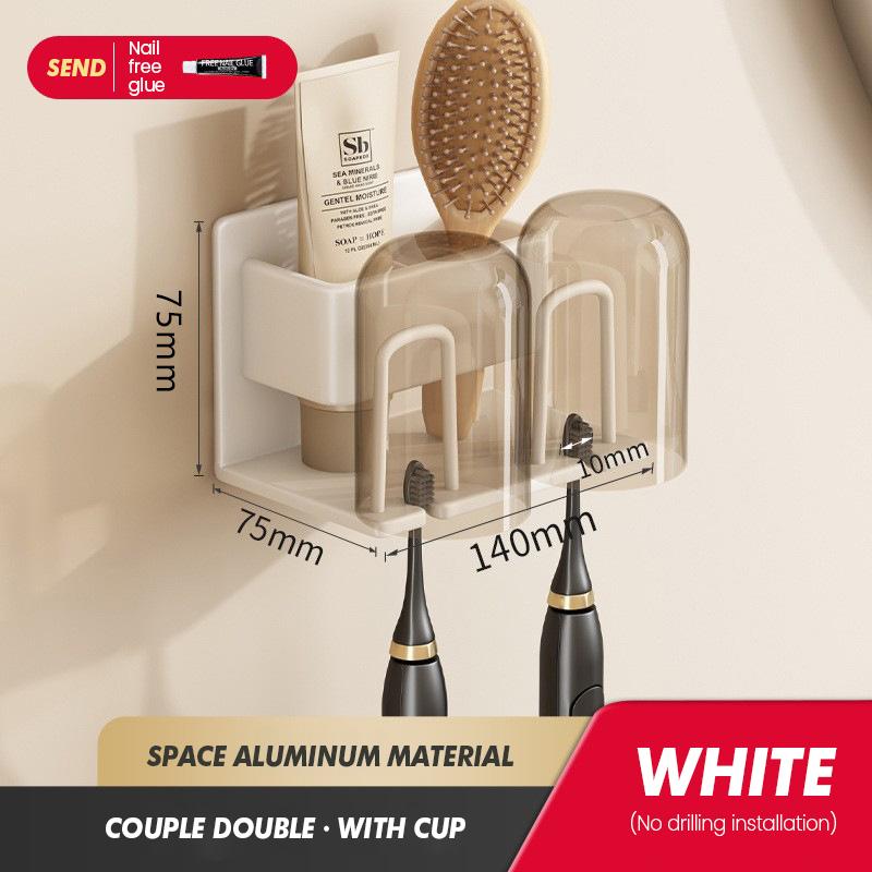 Стойка для хранения зубных щеток, настенная, для ванной комнаты, неперфорированная, железная, для хранения электрических зубных щеток, набор для хранения чашек