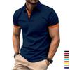 Men's Polo Shirt Short Sleeve Casual Slim Fit Color Blocking T-shirts England Style Streetwear Polos Men's Tops Tees