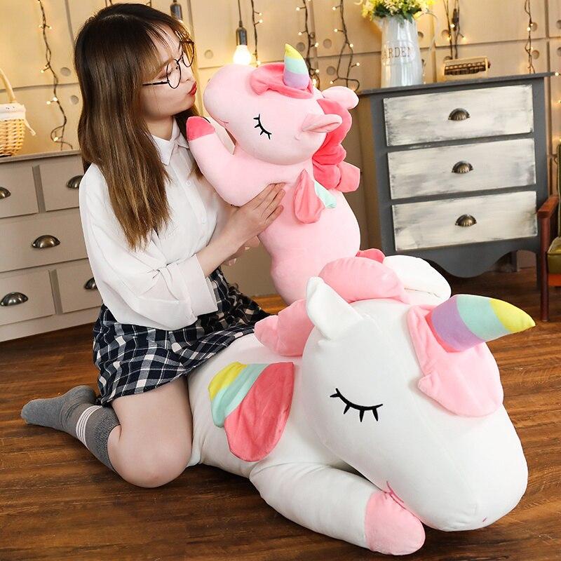 Kawaii Лежащий Единорог Подушка Прекрасные Куклы Мягкие Мягкие Плюшевые Игрушки Хороший Подарок На День Рождения Валентина