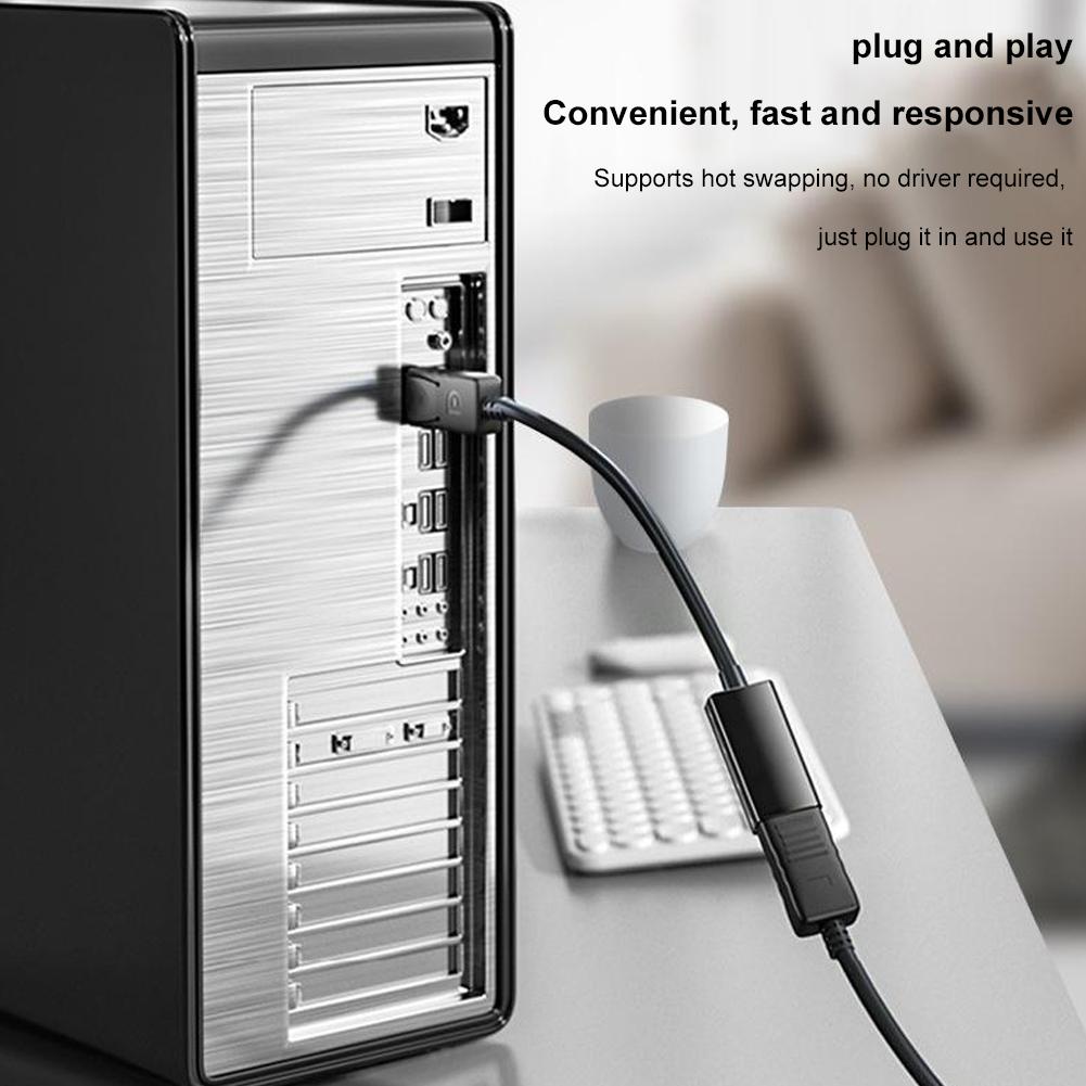 BUDI 4K 1080P DisplayPort To HDMI Adapter DP Male To HDMI-Compatible HD Female Video TV Cable L D4A5