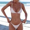 Женский сексуальный купальник с треугольной сумкой и чистым цветом, бикини