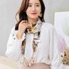 Satin Simulation Silk Scarf Fringed Necklace Decorative Scarf Ethnic Style Ladies Clothing Accessories Trendy Clothing