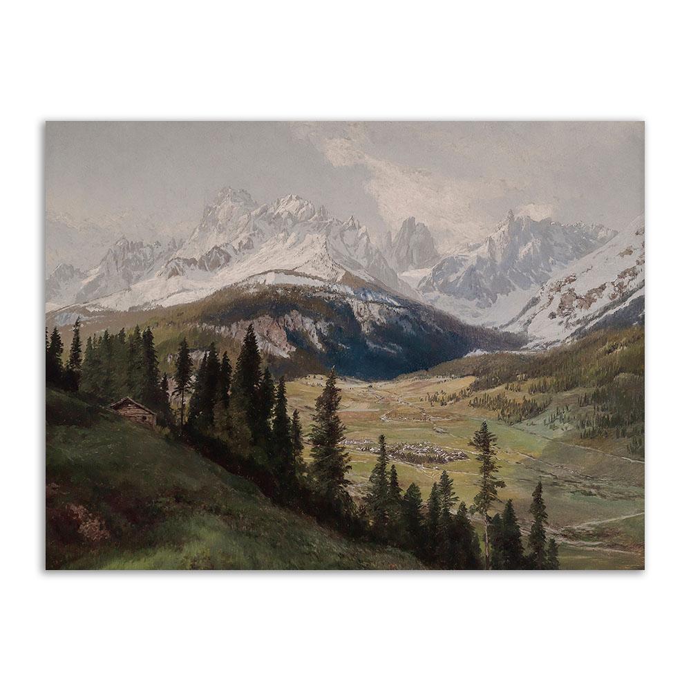 Ретро настенное искусство, скандинавская картина на холсте, настенный постер и принты, винтажное деревенское поле, пейзажное украшение, картина для гостиной