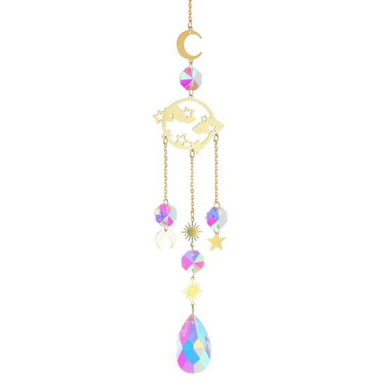 Яркий цветной ловец солнца, привлекательный шикарный подвесной оконный призматический ловец солнца