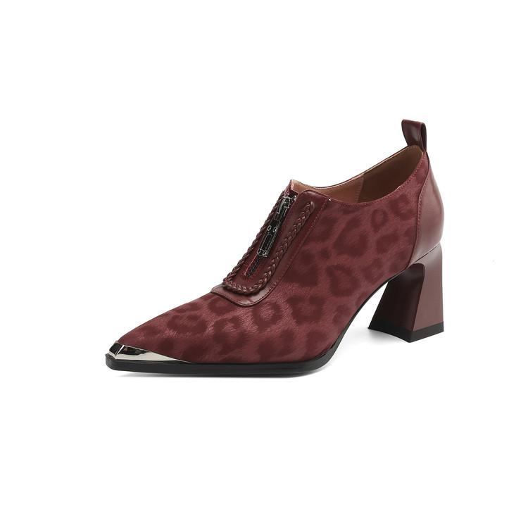 Модная новая весенняя обувь из коровьей кожи с леопардовым принтом с острым носком для женщин, модные женские туфли-лодочки, женская обувь на толстом каблуке, лоферы, туфли на высоком каблуке