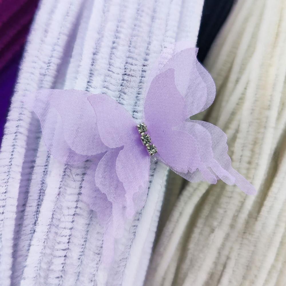 20 шт. 5 см шифоновая бабочка градиент цвета имитация сетки бабочка нашивка материалы для дизайна одежды