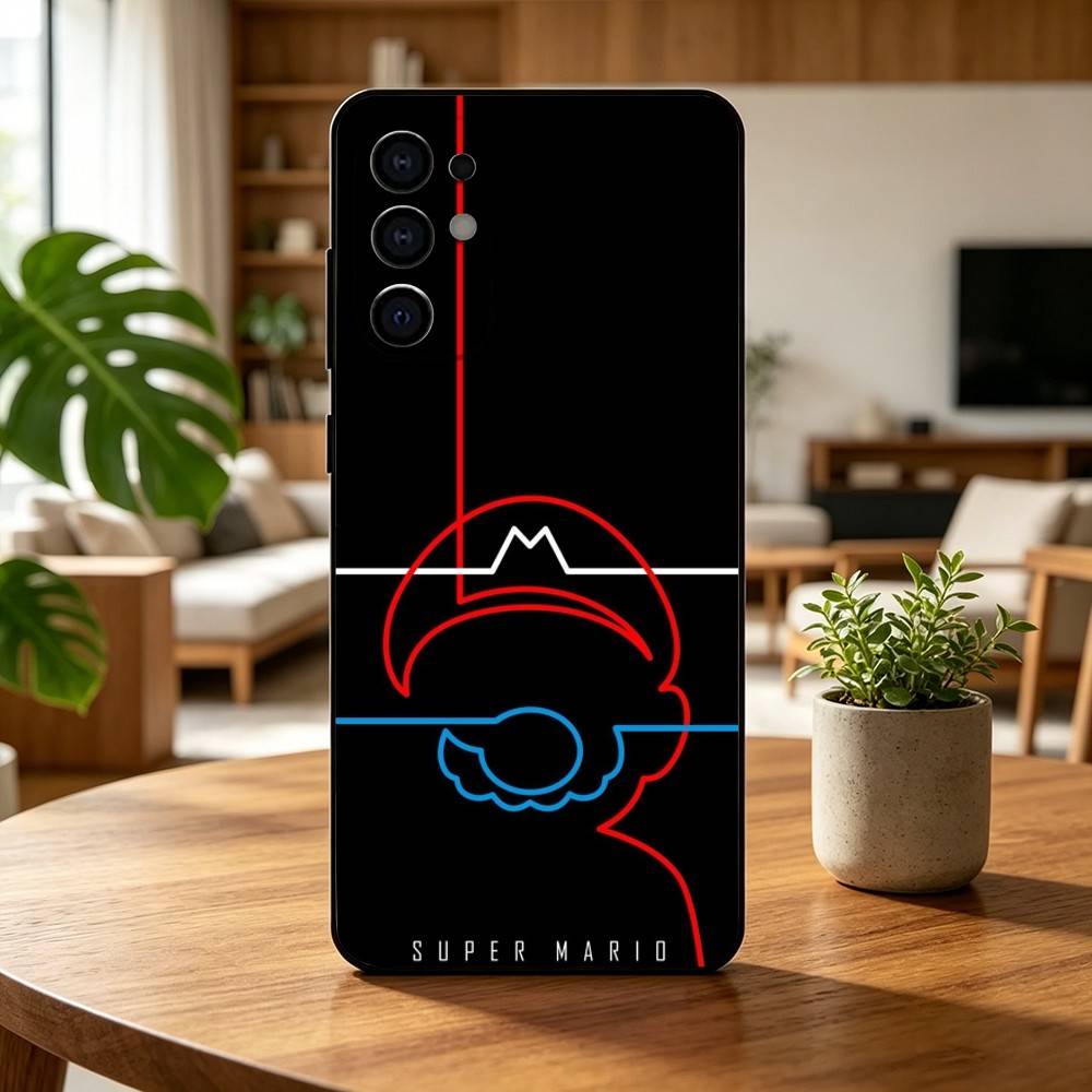cartoon Super-M MarioS Bros Phone Case For Samsung S25,S24,S21,S22,S23,S30,Ultra,S20,Plus,Fe,Soft Silicone Black Cover