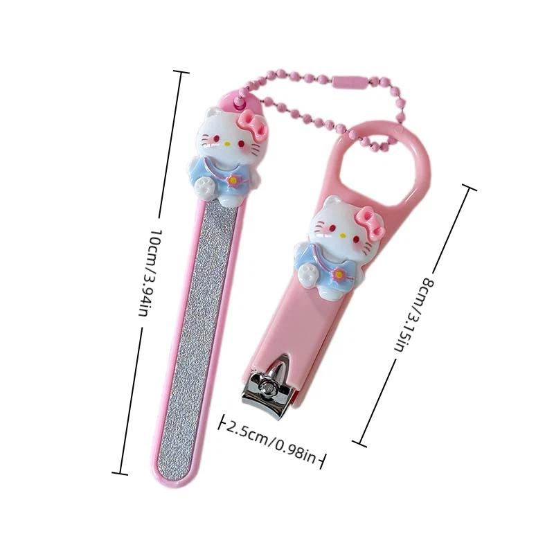 Sanrio Милый Hello Kitty Маникюрные кусачки для ногтей На открытом воздухе Дома Удобные Маникюрные кусачки для ногтей Студентка Офисная Девушка Сердечко Кусачки для ногтей Kawaii