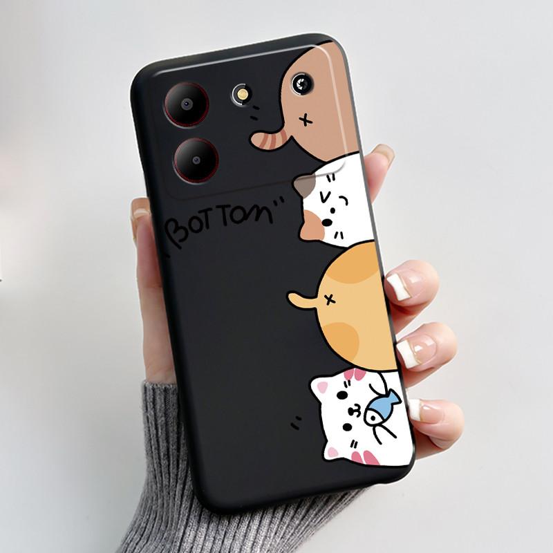 Милый мультяшный чехол для ZTE Blade A54 Fundas Capa Печатный корпус Защитная крышка Мягкий силикон Черный корпус Coque