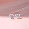 Pink Love Stud Earrings Women's Light Luxury Niche Ins Hollow Pink Zirconium Heart Earrings