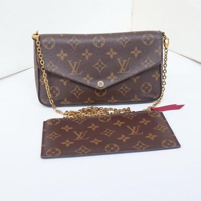 [Б/У] Pochette FéLicie 'Коричневый холст Monogram' - Очень хорошее состояние #1HD8RGU