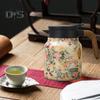 Винтажный цветочный изолированный чайник 1000 мл Мини-кофейник Офисный термос для чая Встроенный заварочный чайник для воды Кувшин для напитков Термос для кофе