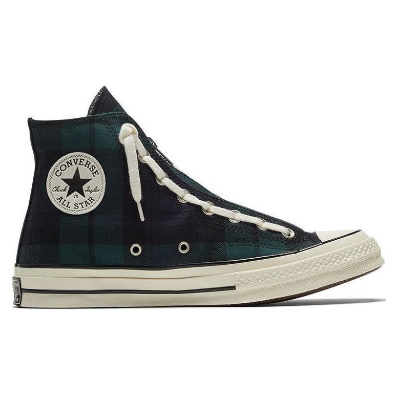 Converse 1970-е Chuck Taylor All Star Zip Клетчатые Высокие Кеды Унисекс Зеленый Черный 169258C