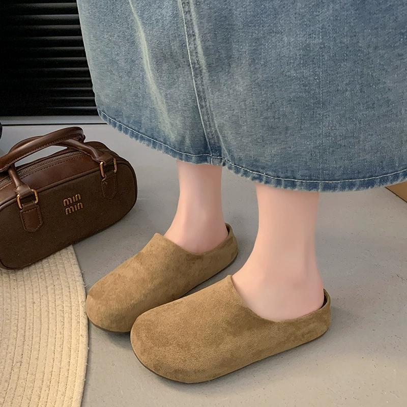 Мода 2025 Весна Лето Новая Мода Женская Обувь Нескользящая Обувь на Плоской Подошве Уличные Удобные Повседневные Полушлепанцы для Женщин