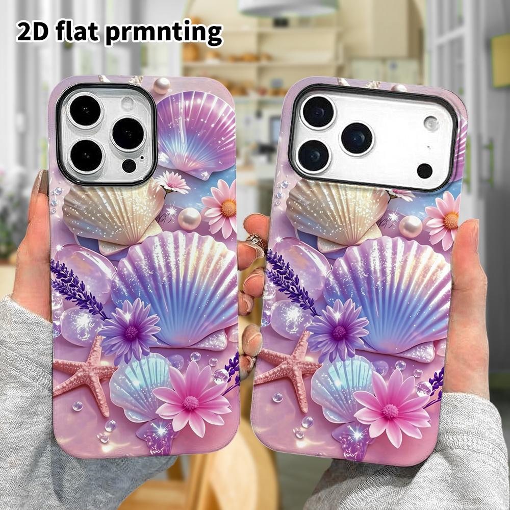 Phone Case: 2D flat design suitable for iPhone 18, 17, 16, 15, 14, 13 Pro film protective case, couple style, dreamy flower sea, Christmas and Hallowe