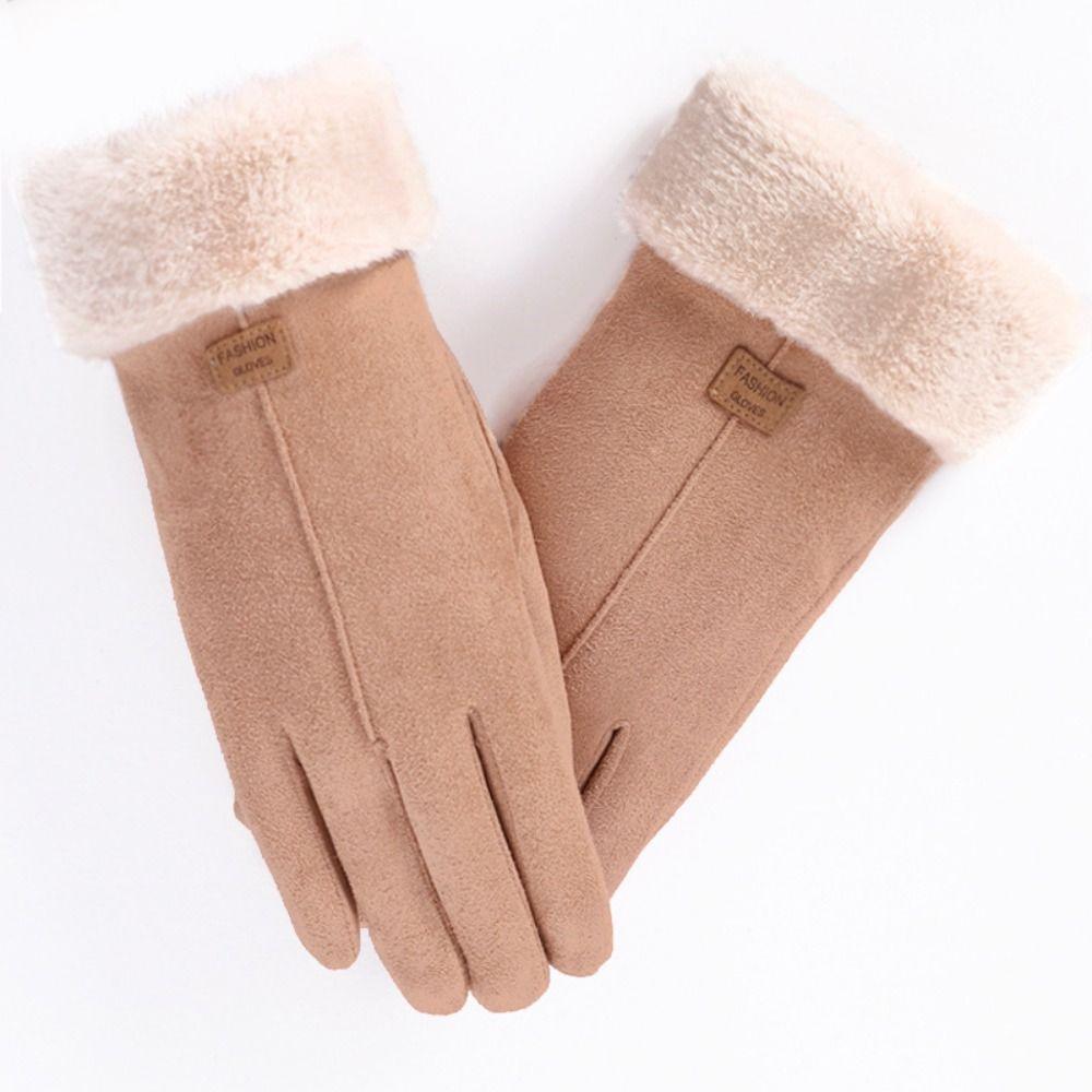 Full Fingers Mittens Soft Women Winter Gloves Fashion Suede Gloves Skiing