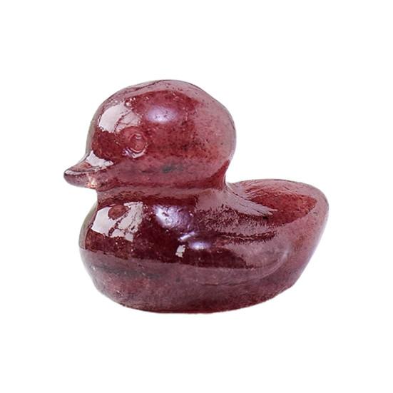 Милый орнамент в виде утки из натурального камня, положительная энергия исцеления, красочная маленькая вырезанная вручную утка, фигурка животного, статуя, украшение для рабочего стола, день рождения