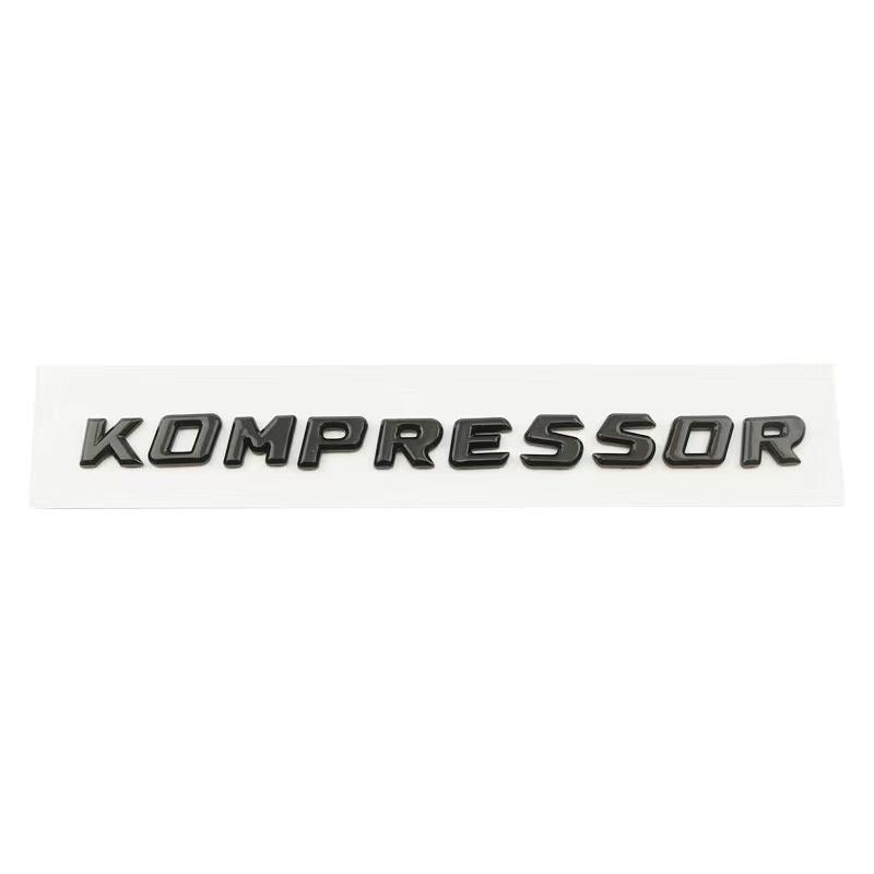 3D KOMPRESSOR Emblem Badge Letters For Benz W203 W204 W211 W210 C SLK Class ABS Glossy Black Chrome Trunk Logo Decal Accessories IX3