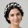Beaded Bridal Hair Band Sparkling Wedding Hair Accessories Boho Rose Flower Headband Girl