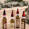 Простота Бутылка вина Шляпа Navidad Новогодний карманный нож Вилка Набор Рождественская шляпа Мини-держатель для вечеринки Сумка Декор Веселый рождественский ужин