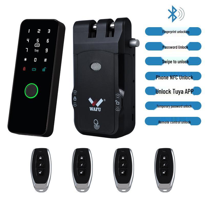 Home Electronic Induction Sliding Door Lock - Invisible Anti-theft, Wireless Card Swipe, Electric Control, Integrated Access Control Lock.