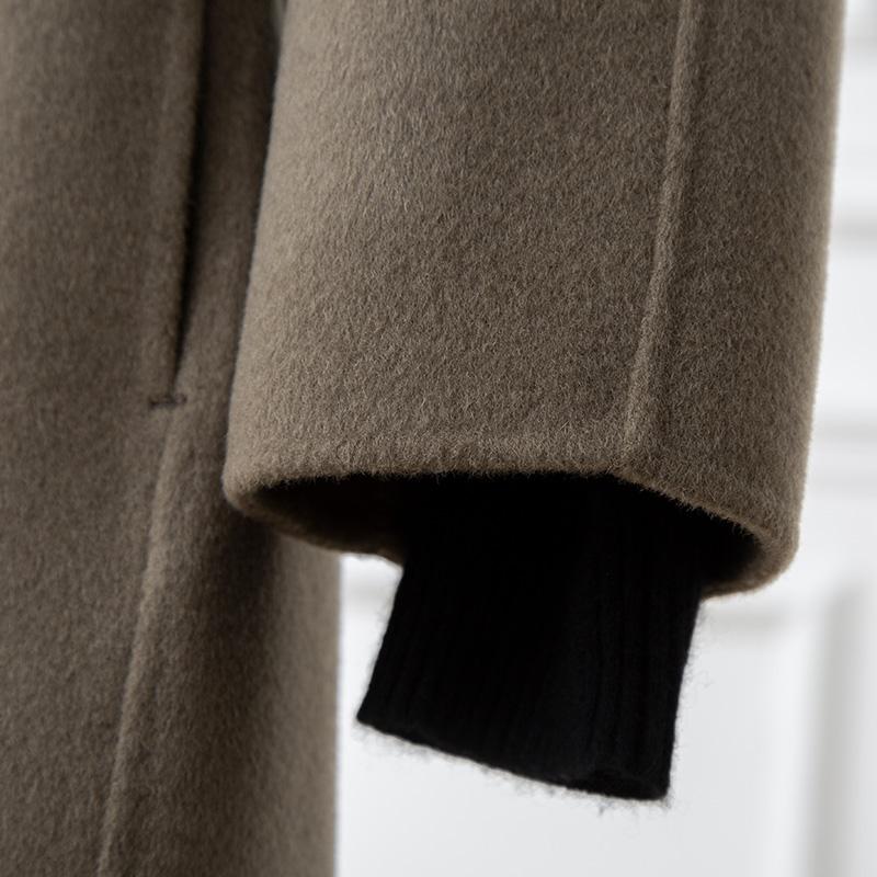 Женское пальто из 100% шерсти TIDENOVEL Осеннее шерстяное длинное пальто Ручной работы Пальто-бушлат Зимняя теплая шерстяная длинная куртка Пальто