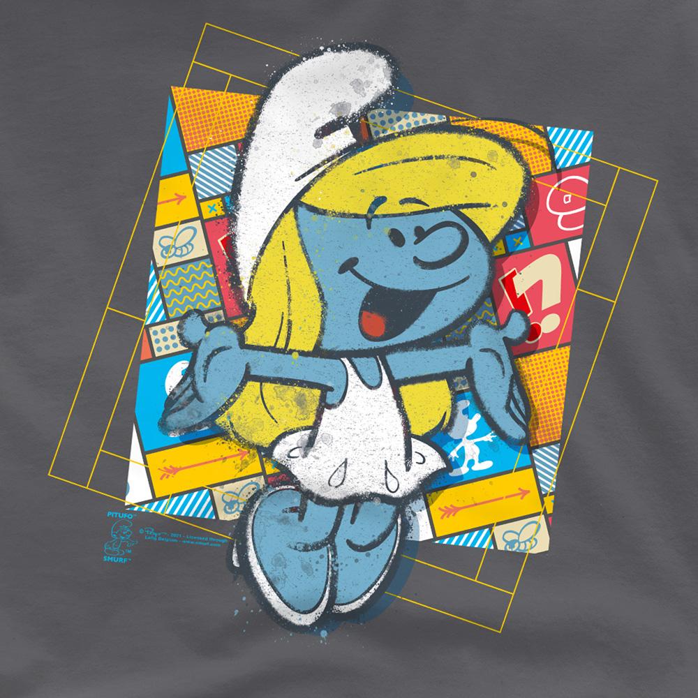 The Smurfs Unisex Adult Smurfette Patchwork Background T-Shirt