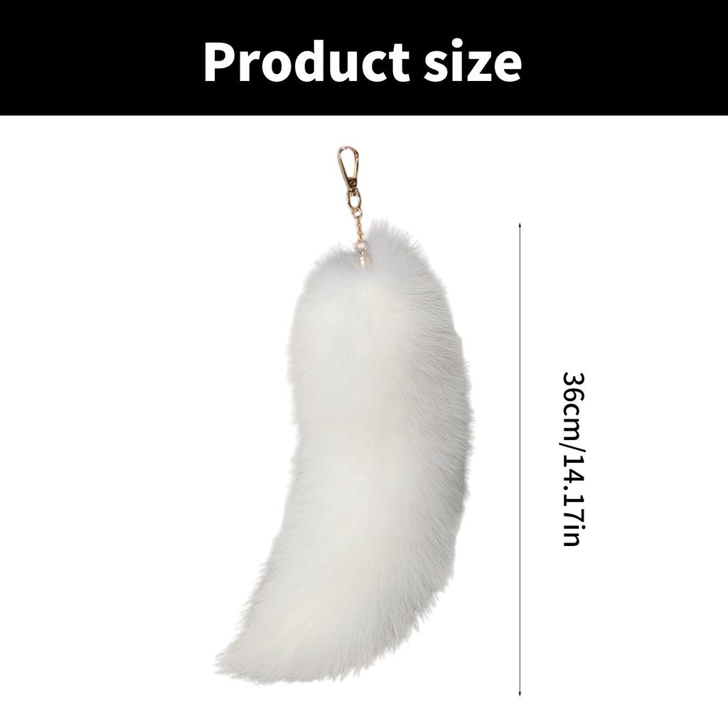 Fluffy Faux Fur Fox Tail Keychain Elegant Keyrings Charm with Foxes Tail Pendant Fashionable Keychain Decorations