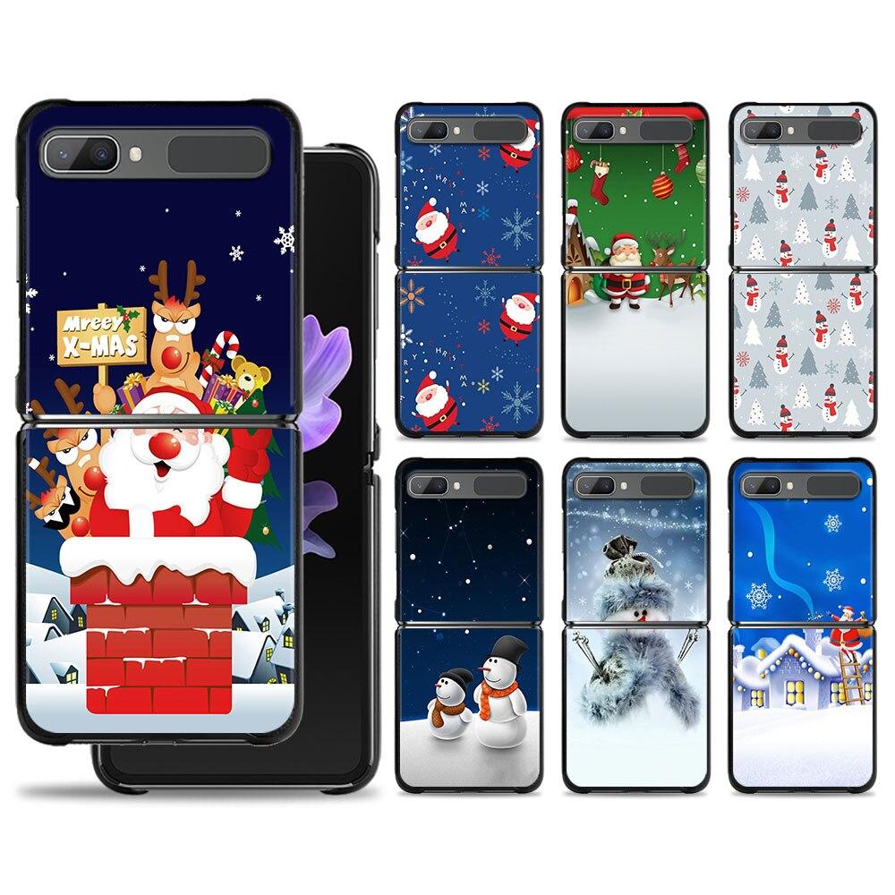 Счастливого Рождества Снеговик Чехол для телефона для Samsung Galaxy Z Flip Z Flip3 5G Z Flip4 Твердый ПК Матовый чехол