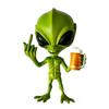 1Pc Funny Alien Statue Sculpture - Resin Beer Drinking Alien Resin Vivid Expression Waterproof For Garden Middle Finger Alien