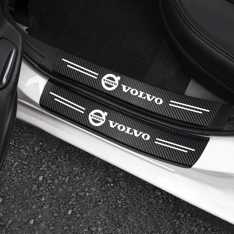 Car Door Sill Sticker Carbon Fiber Threshold Side Anti Scratch Tape for Volvo RDESIGN S60 S90 XC40 XC60 XC90 AWD Car Accessories