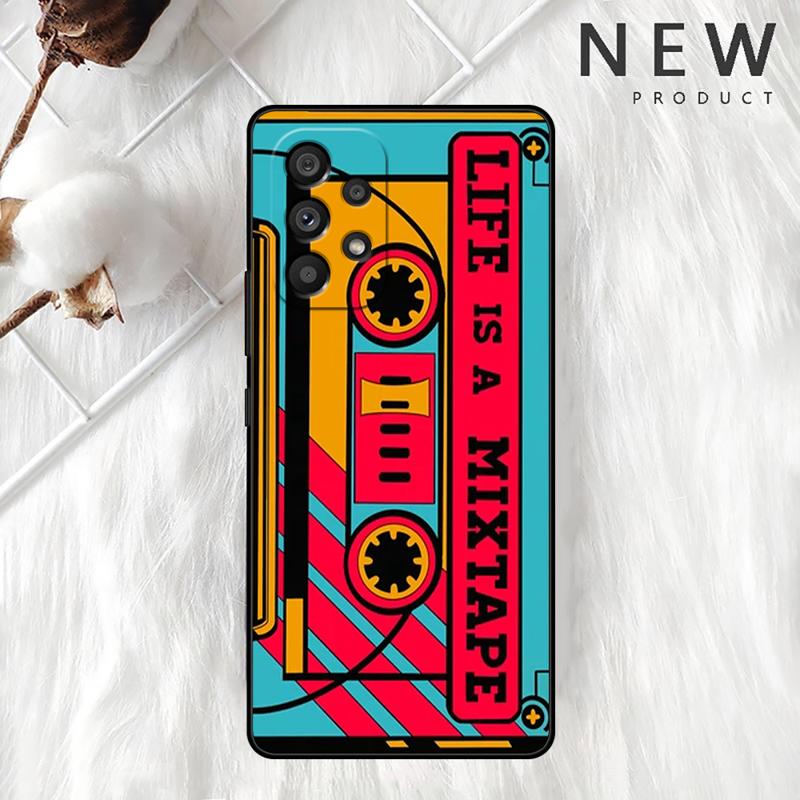 Чехол-аудиокассета Mixtape Vintage Magnetic Tape Cassette для Samsung Galaxy A54 A52 A14 5G A53 A12 A13 A71 A23 A34 A33 A21s