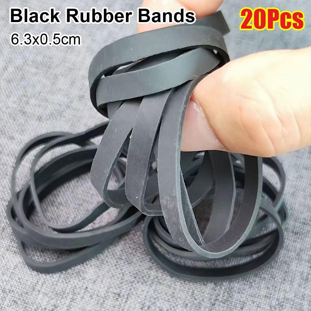 20Pcs Stretchable Rubber Bands 6.3x0.5cm Rubber Tie Rubber Ring Office Home Packaging Supply
