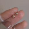 Маленькие геометрические двухслойные серьги-гвоздики из циркония для женщин, простые серьги-гвоздики для поездок на работу