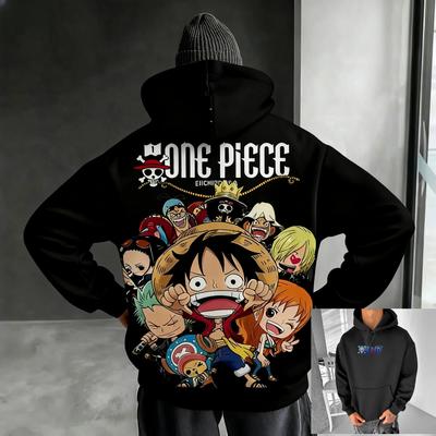 Винтажный Оверсайз Аниме Худи One Piece Мужчины Женщины Свитшот Пуловер Уличная Одежда Повседневный Хлопок Y2k Одежда Осень Зима Новый