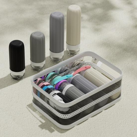 1 набор 60/90 мл силиконовых дорожных бутылочек, герметичные, многоразовые, для хранения крема для лица, лосьона, солнцезащитного крема, портативные, многоразовые, пустые емкости для туалетных принадлежностей