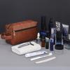 Мужской кожаный дорожный деловой несессер для бритья и косметики, сумка для хранения, портативная косметичка, органайзер большой вместимости, ручные туалетные наборы