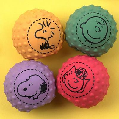 Маленький шарик из латекса для собак Peanuts, набор из 4 предметов, 5 см, красный, желтый, зеленый, фиолетовый, 1 комплект