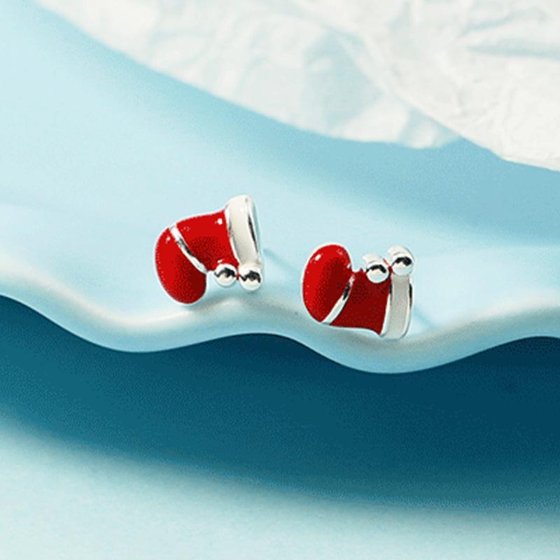 Милые красные рождественские носки в корейском стиле - Подарок в стиле мори для девушки