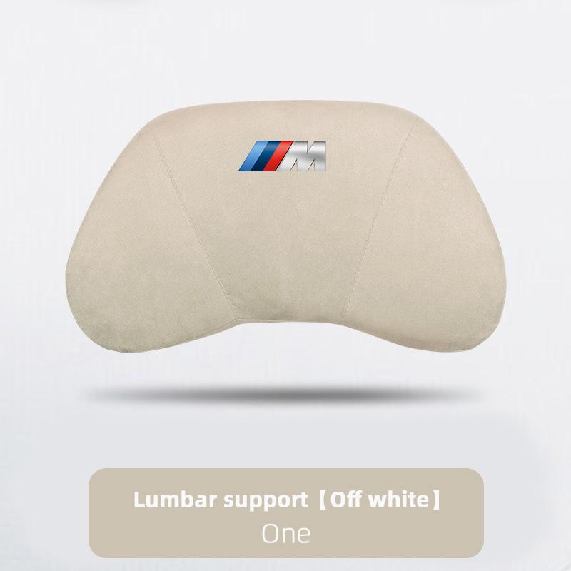 BBKJ7 Luxury Suede Car Logo Headrest Neck Pillow Lumbar Support For BMW X1 X2 X3 X5 X4 X6 X7 G30 G20 G32 G11 G12 F40 F30 F20 F10 F34