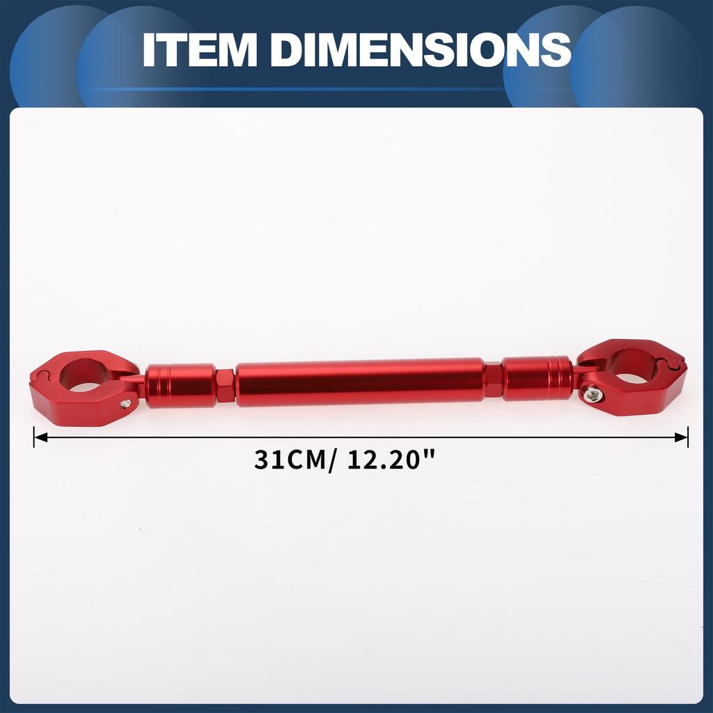 INFINAUTO Усилитель руля, Мотоциклетная перекладина, 31 см Удлинитель руля мотоцикла с ключом, Красный, 1 комплект
