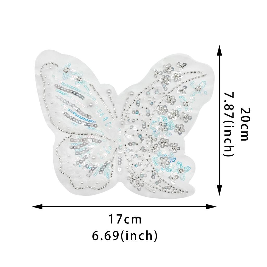 Colored Staple Sequins Butterfly Cloth Stickers Organza Lace Patch Decorative Clothes Skirts Decal Accessories